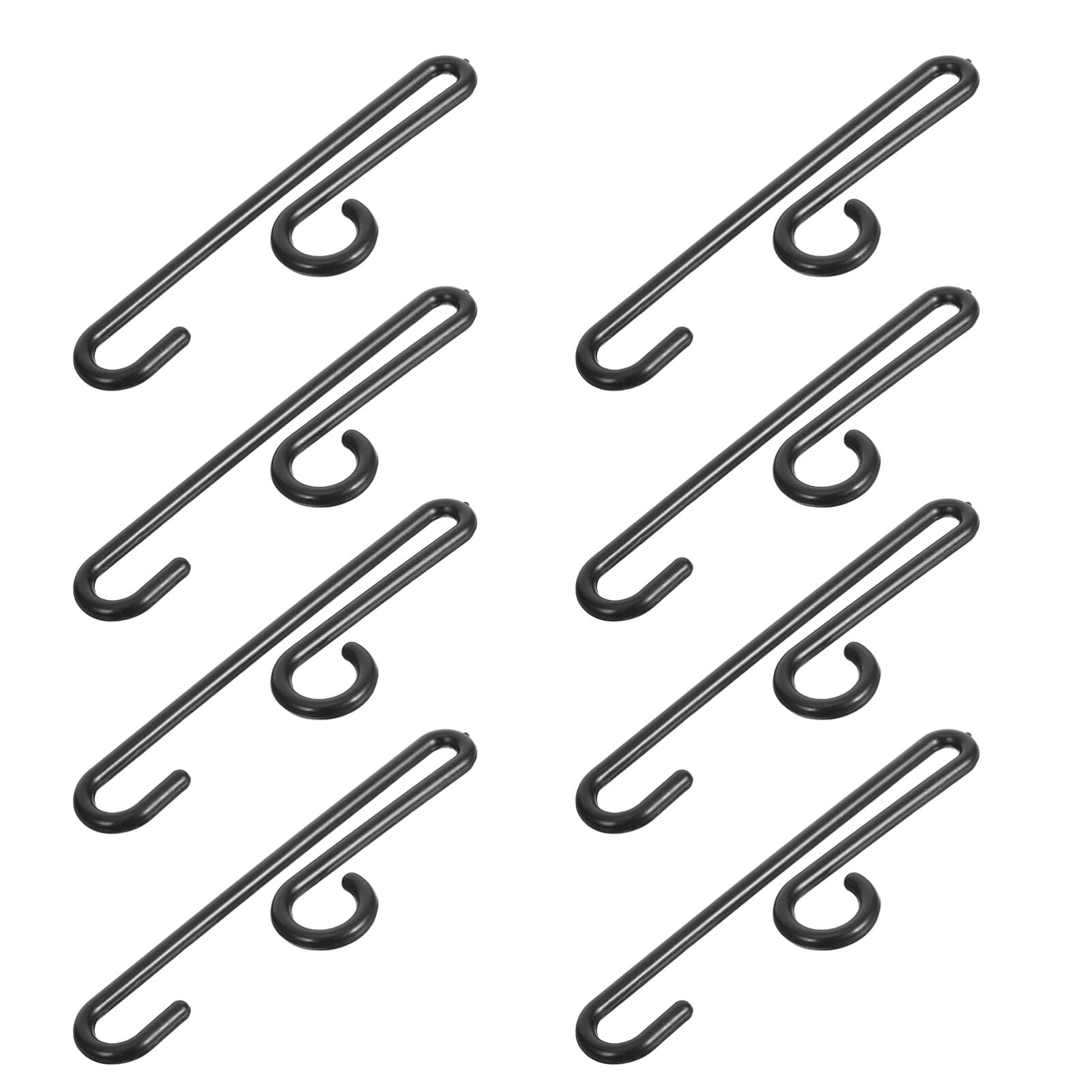 Ciieeo 190Pcs Black Plastic Sock Hangers Curved Bar Retail Display Hooks for Boutique Shops and Vendor Shows Multipurpose Home Storage Organizer