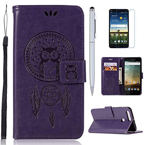 mellonlu ZTE Sequoia Case, ZTE Blade Z MAX Case, ZTE Z982 Case, Premium PU Leather Flip Fold Cover Stand Card Holder Wallet Protective Case for ZTE Z982 (Not fit ZTE Zmax Pro Z981/ ZTE Blade X MAX)