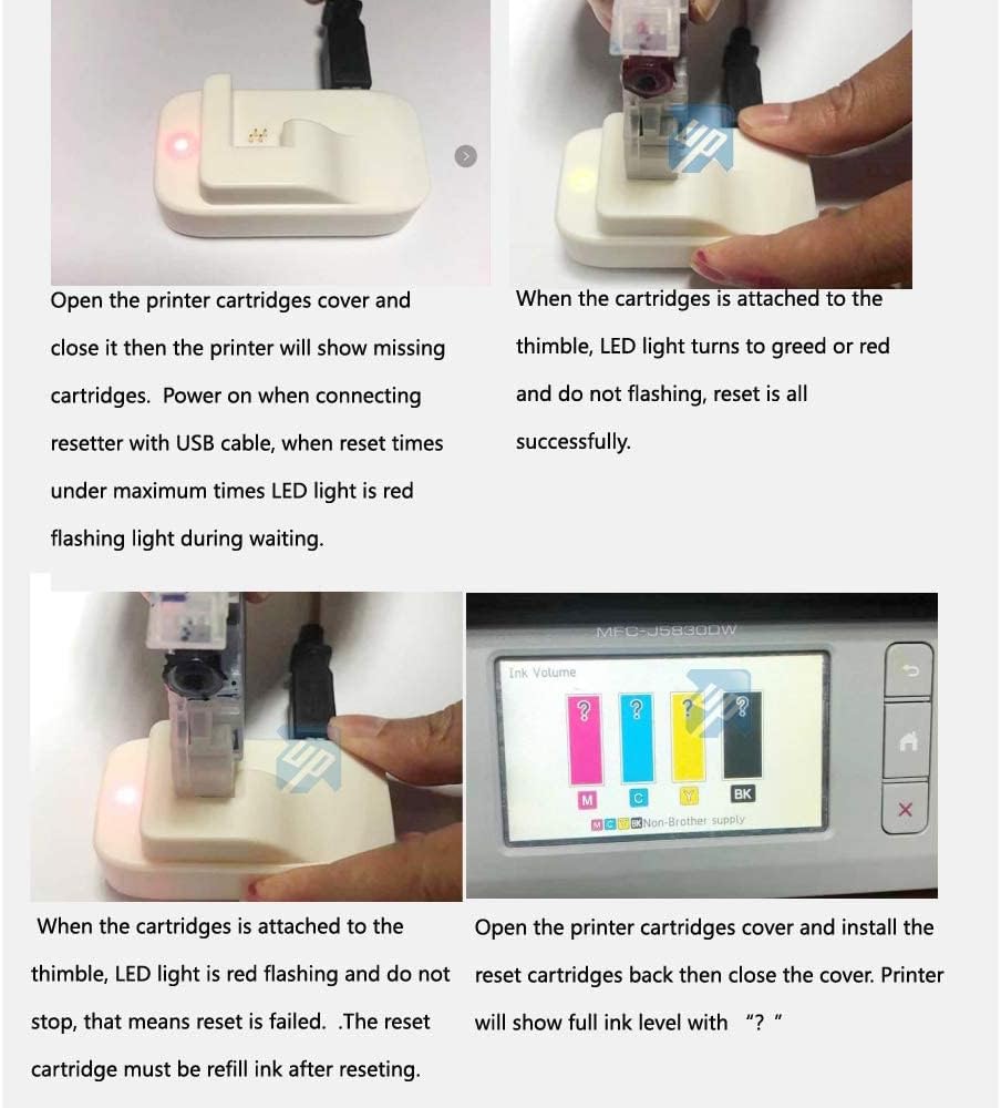 Step-by-step guide on using the chip resetter with a printer