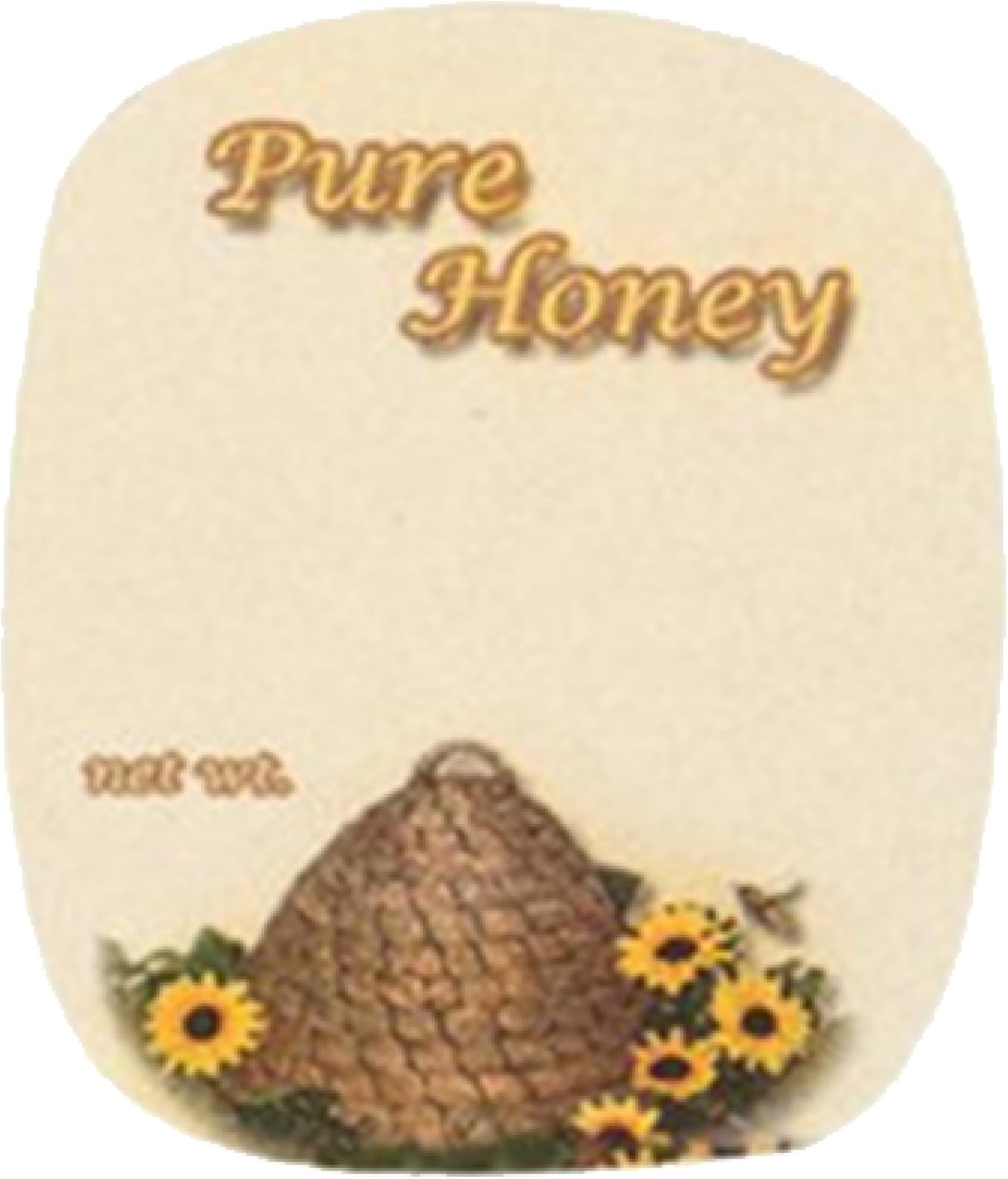 Mann Lake Customizable Sunflower Skep Honey Labels, Self-Adhesive, Easy-to-Apply, Boost Honey Sales, Multi-Surface Applicable, Roll of 250 (2 5/8" x 4 1/2")