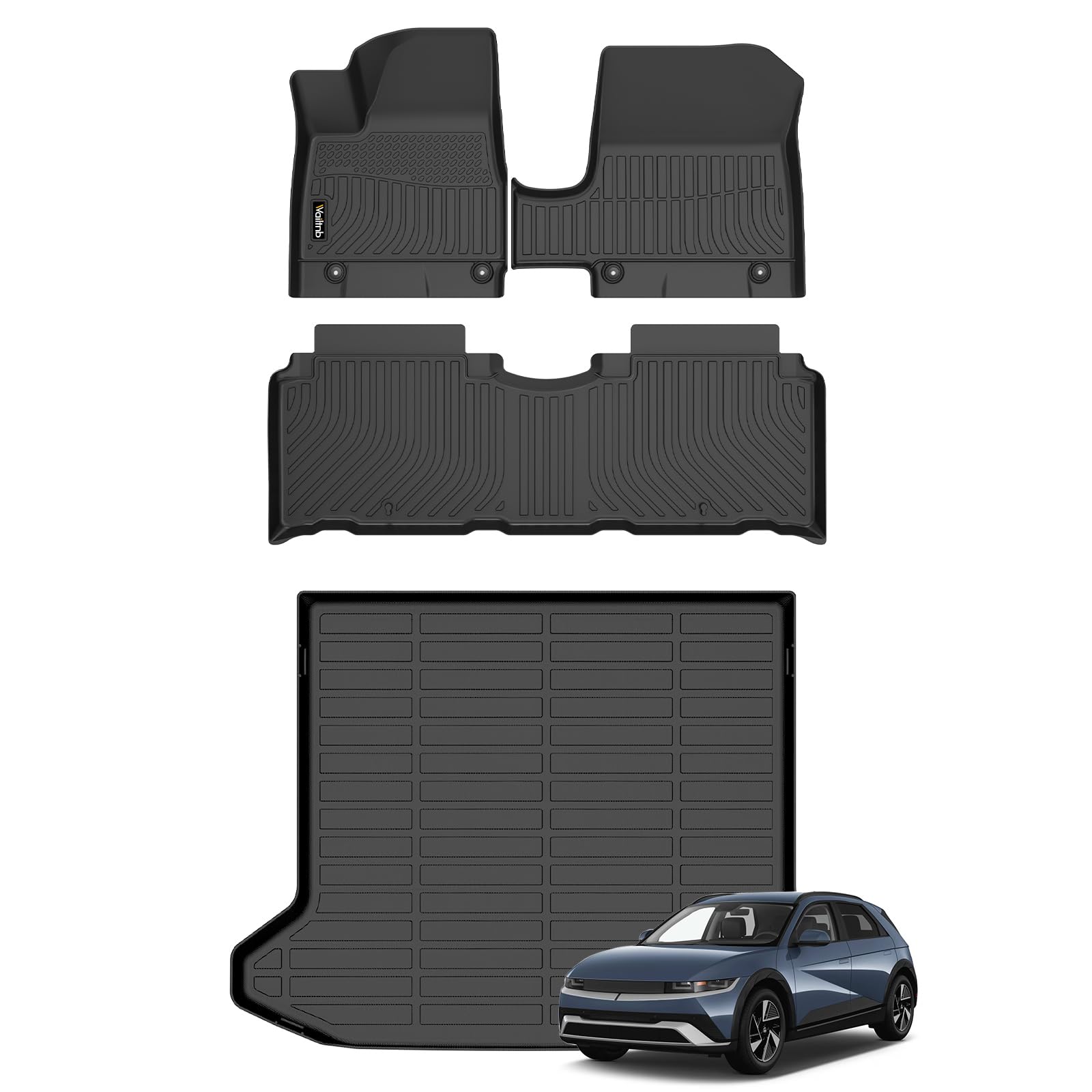 Wailtnb- for Hyundai Ioniq 5 2025-2026 Unmovable Center Console (Fixed Model) Floor Mat Cargo Liner All Weather Floor Liner Car Mat for Ioniq5 Custom Fit Automotive Full Set Accessories