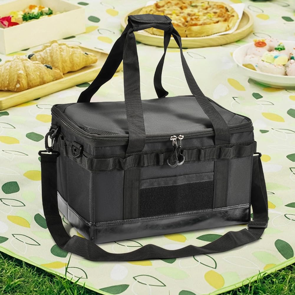 32/47L Organizzatore di utensili da cucina Multi scomparti Borsa da campeggio esterna Borsa da campeggio Multifunzionale impermeabile for escursionismo Arrampicata (Borsa morbida nera)