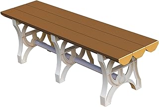 Banco de Ocio de plástico ABS Impermeable para Uso en Interiores y Exteriores. Capacidad de Carga: 800 kg. Ideal para Gimnasio, Parque, Piscina y baño. 150 cm/59 Pulgadas. Color marrón.