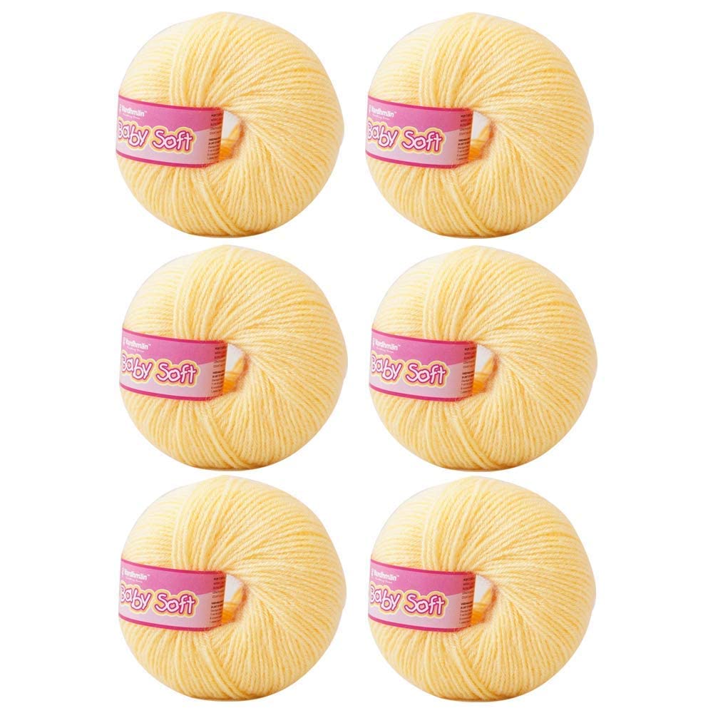 Baby Soft Wool Yarn for Knitting, Kids Crochet, 150g, Yellow