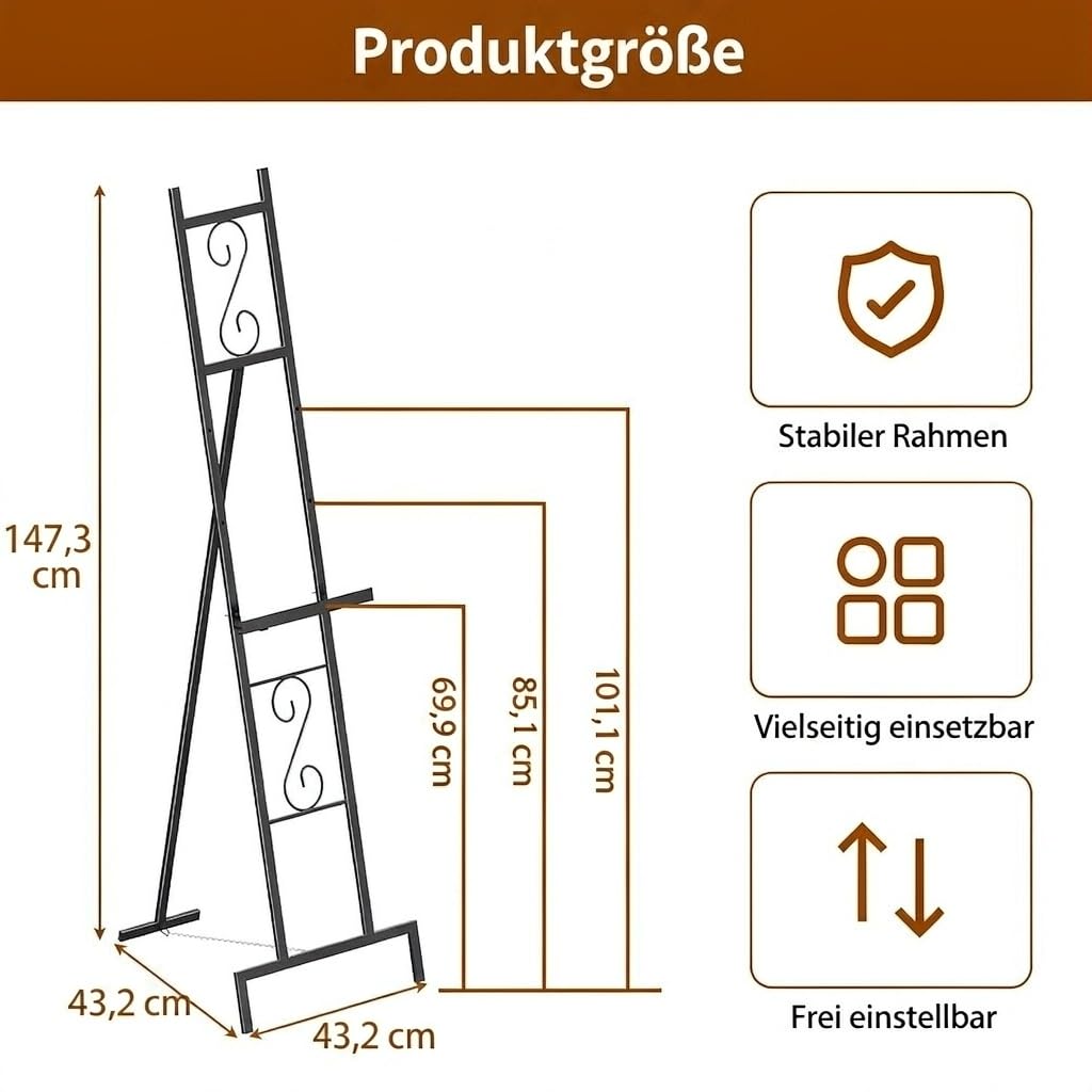 2er-Pack Schwarz Staffelei-Ständer für Schilder, 147cm höhe verstellbarer Willkommens-/Hochzeitsschilderständer für Ausstellung