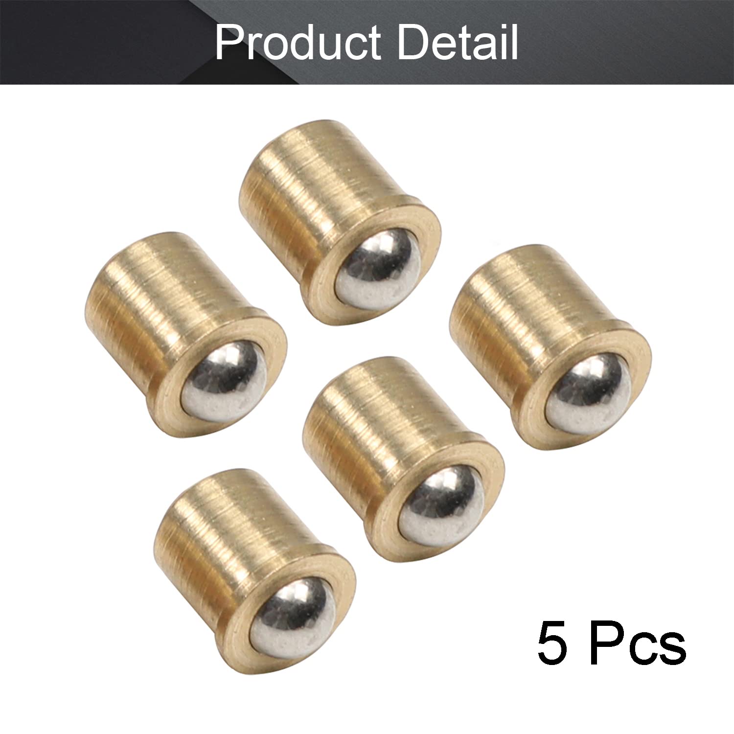 MroMax Brass Ball Catches - 7mm Dia Cylindrical Spring Catches For Cabinets & Doors, 10pcs/20pcs