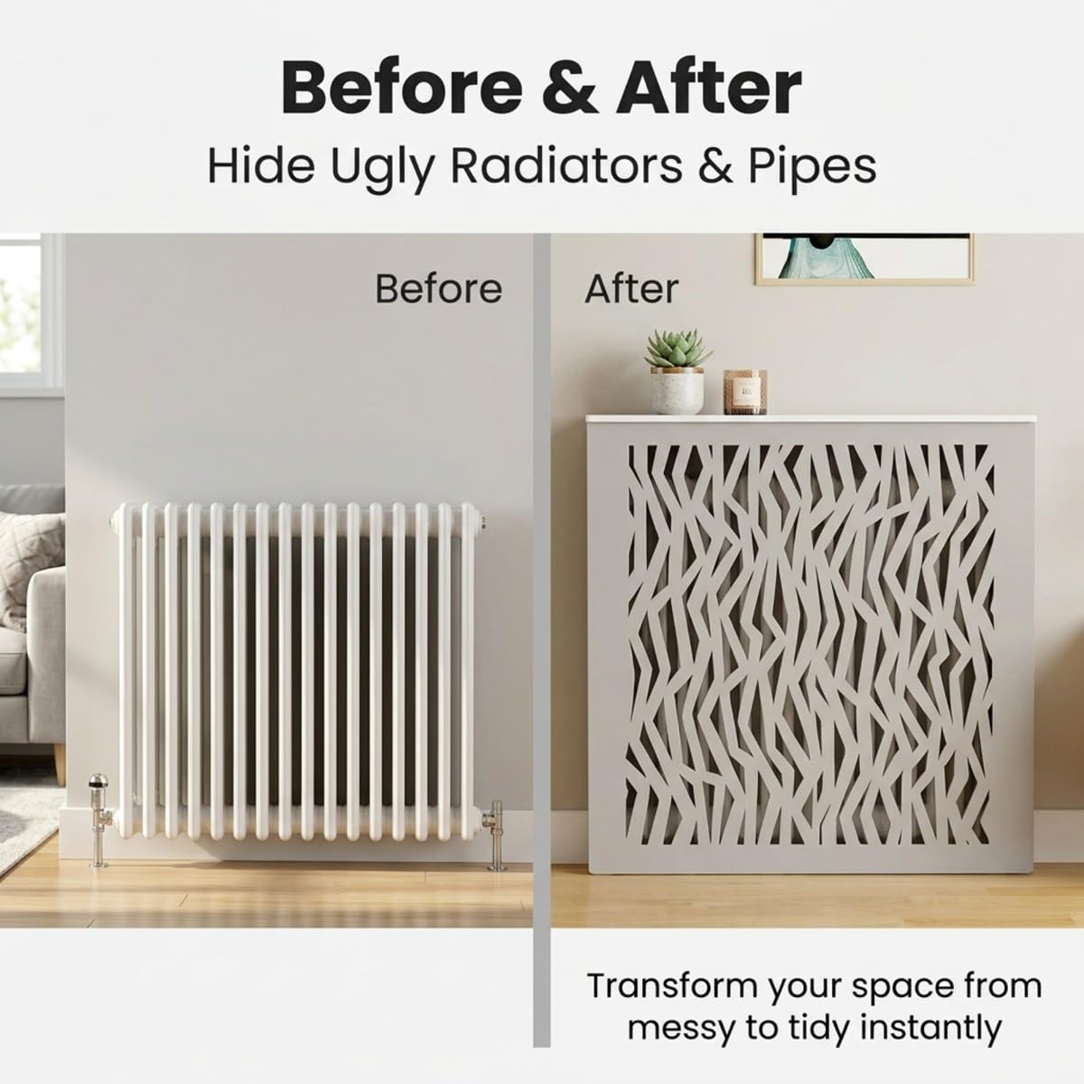 Modern Radiator Cover Cabinet, Decorative Heating Shelf for Home Interior
