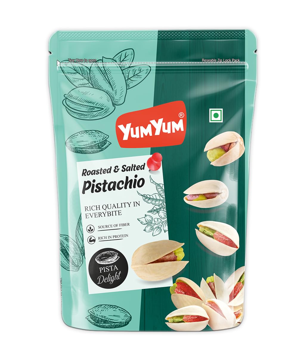 YUM YUM Premium Roasted and Salted Jumbo Size Pistachios 250g, Pista