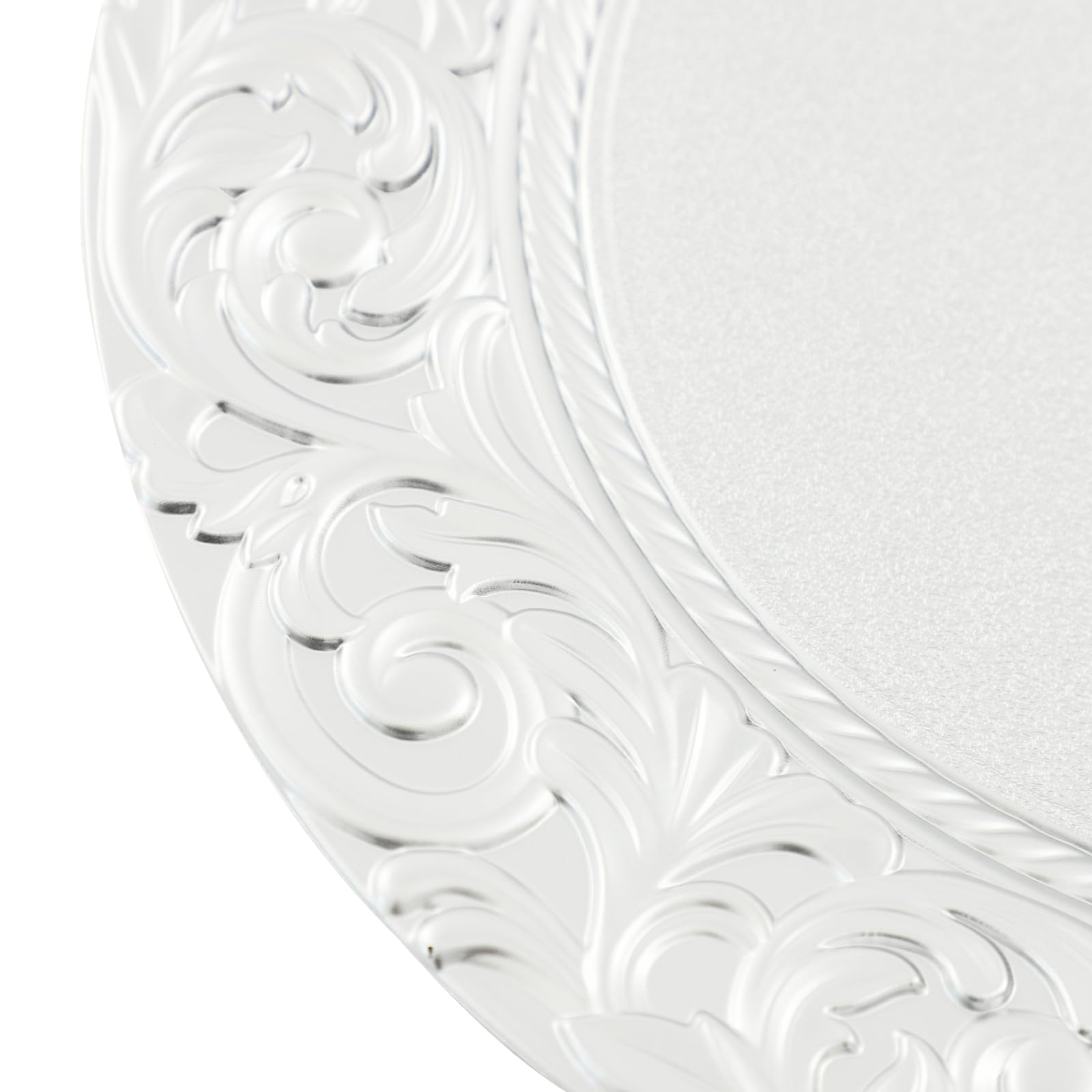 Set di 24 piatti grandi, diametro 33 cm, con bordo decorato, riutilizzabili, per feste, buffet, Natale, matrimoni, catering, grigliate e ristoranti (argento)