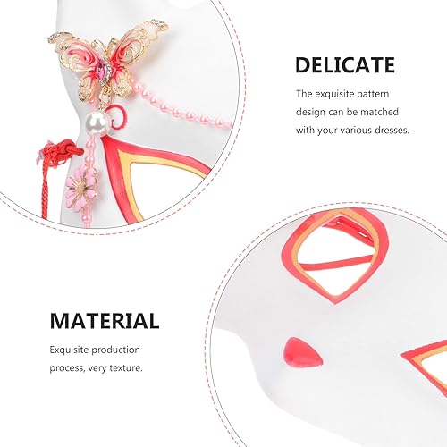 Miniatura 5 de SEWACC Máscaras tradicionales japonesas, máscara de zorro de anime japonés, máscara de zorro para cosplay, máscara de Kabuki, máscara de zorro de