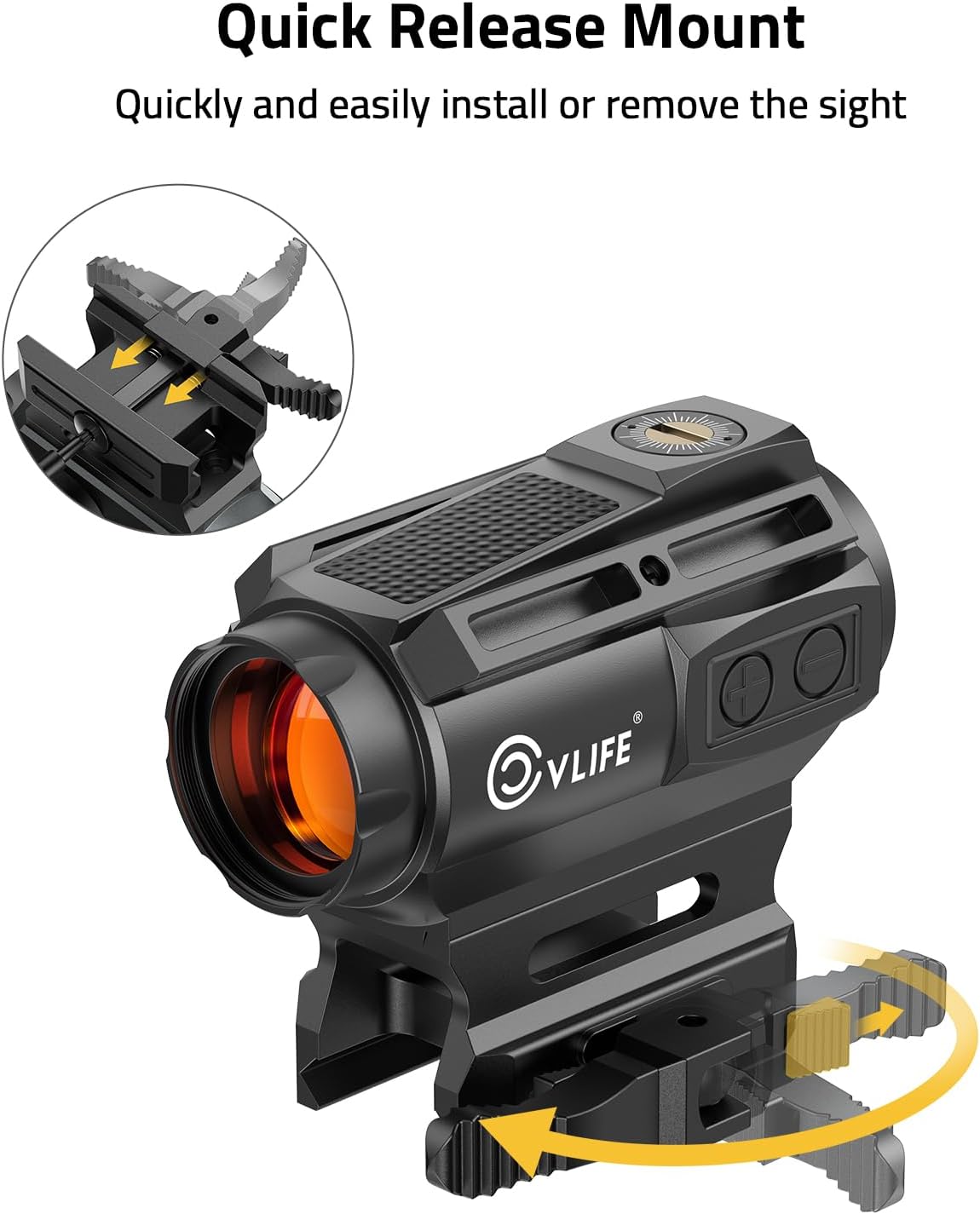 CVLIFE EagleFeather X Solar Multi-Reticle Red Dot Sight for Rifle,1x20mm 2MOA Dot 40MOA Circle Motion Awake Solar Optics with Quick Detach Mount Flip Up Covers,IPX7 Waterproof Fogproof
