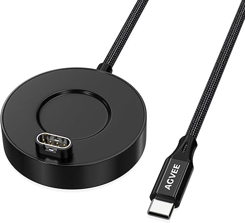 AGVEE Estación de carga de aluminio ultra fina de 1.5 pies compatible con relojes Garmin Vivoactive 3 4, Fenix 7 6 5, Forerunner, Instinct, Venu,