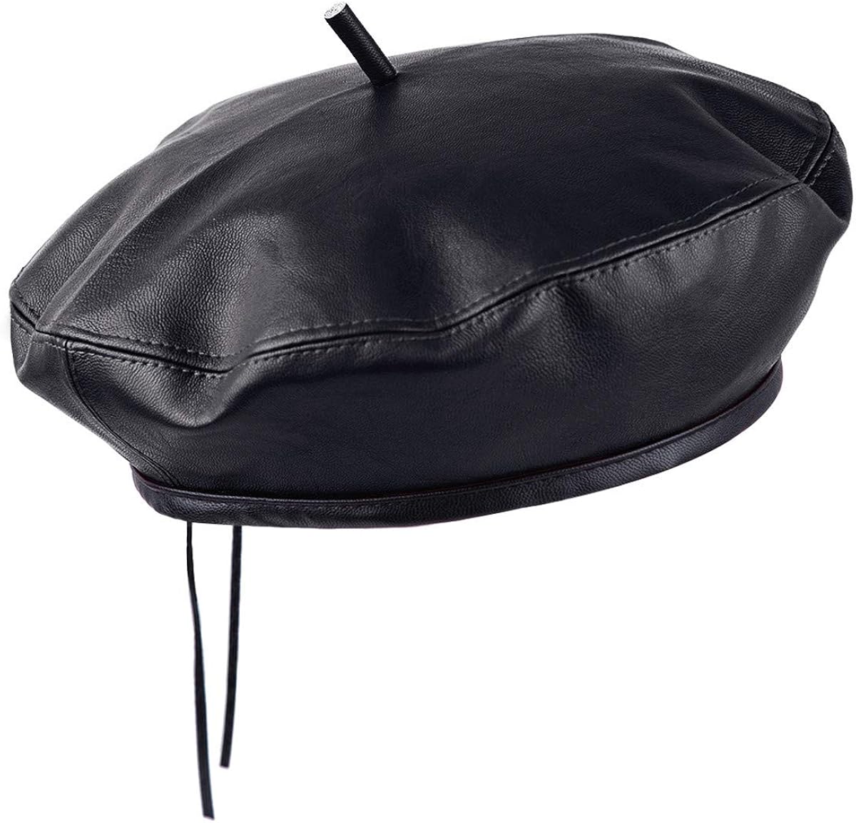 Samtree Classic PU Leather French Beret Hat for Women, Adjustable Solid ...