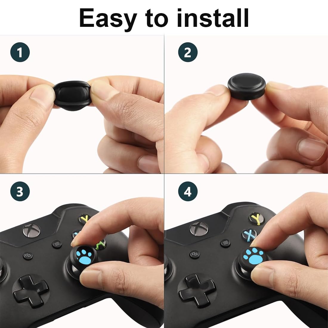 12 Piezas Tapas de Agarre para el Pulgar Compatible con Nintendo Switch y Switch Lite Cubierta Protectora de Botones de Silicona Diseño de Pata de Gato
