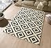 Produktbild Hanse Home Velours Teppich Raute Schwarz Creme, 80x150 cm