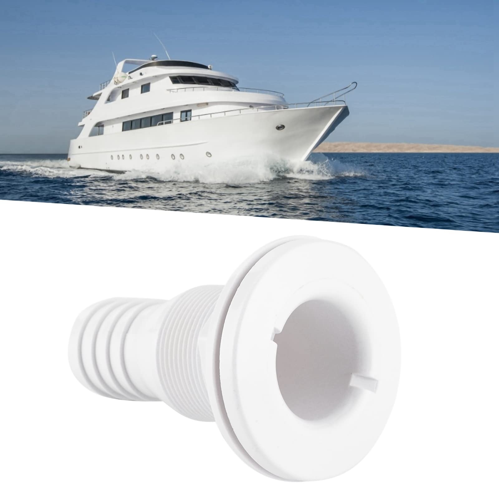 Raccordo Passante Per Scafo Barca 1-1/4" - Connettore In Plastica Per Tubo Flessibile - Accessorio Nautico Sostitutivo - 3