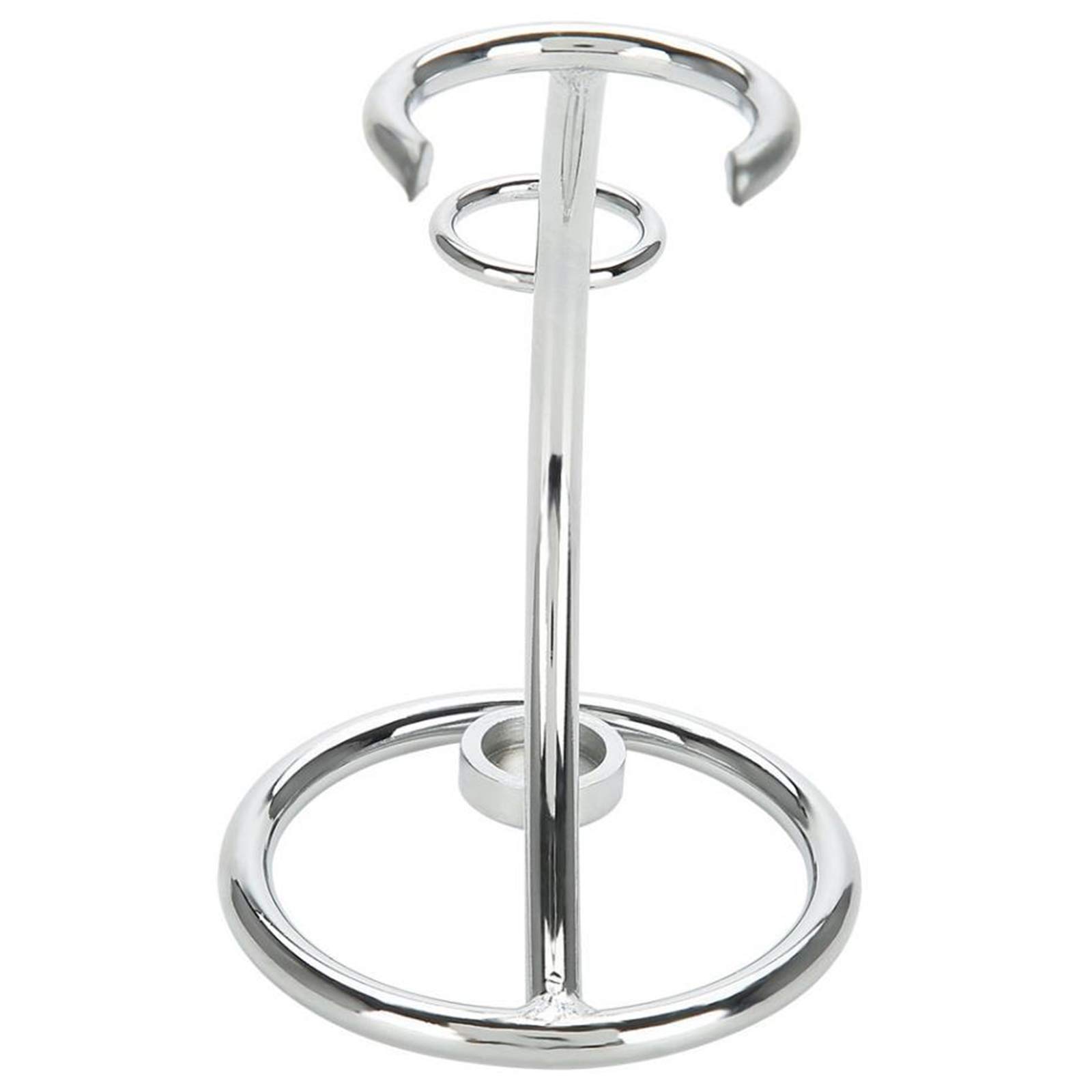 Supporto per Pennello da Barba Acciaio Inossidabile Portatile Supporto Spazzola Pennello Barba Durevole Robusto Supporto di Strumenti per la Rasatura 2 IN 1 per Uomo Domestico e in Viaggio Argento