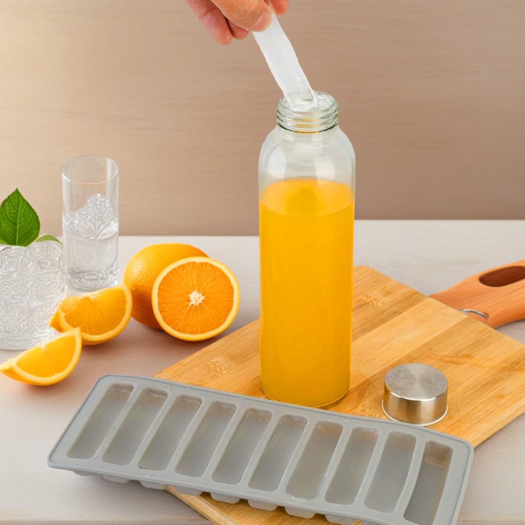 10 bottiglie di vetro con coperchio, 530 ml, riutilizzabili, per succhi di frutta, bottiglie d'acqua in vetro trasparente, a prova di perdite, con tappo ermetico in acciaio inox per