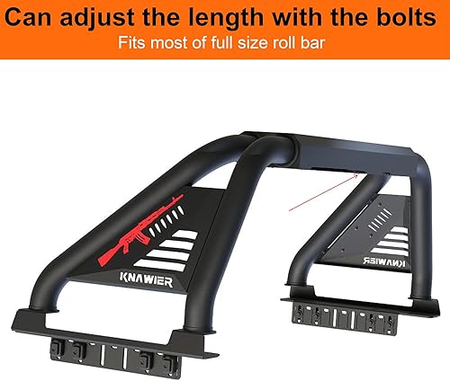 Miniatura 21 de Barra antivuelco para camioneta de tamaño completo, jaula de rollo ajustable deportiva compatible con Tundra, Serie F, Ram 1500/2500/3500