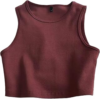 Loose Tops for Women Summer Fashion Bm Knit Vest Gym Fitness Crew Neck Sleeveless Crop Top Breathable T Shirt