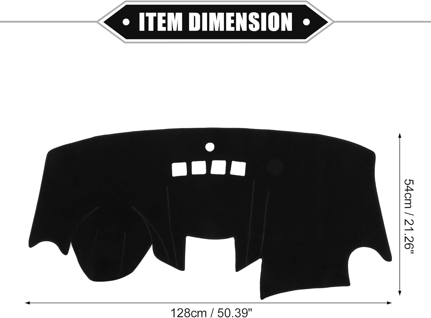 Dashboard Cover Fits for Ford Fiesta 2011-2019, Nonslip Polyester Black Dash Cover Mat Dash Pad Protector Cover