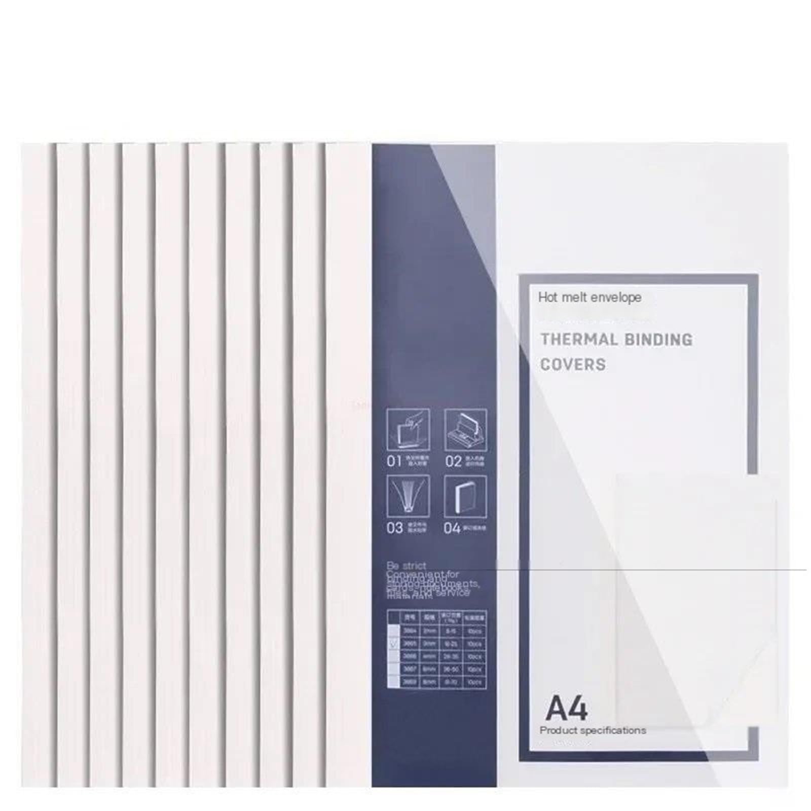 Rilegatrice A4 Macchina di rilegatura a caldo Melt Automatico Autunni di rilegatura della casa Automatico Coperchio di fusione termica 4 mm per la finitura del Rilegatrice a dorsi plastici(10pcs)