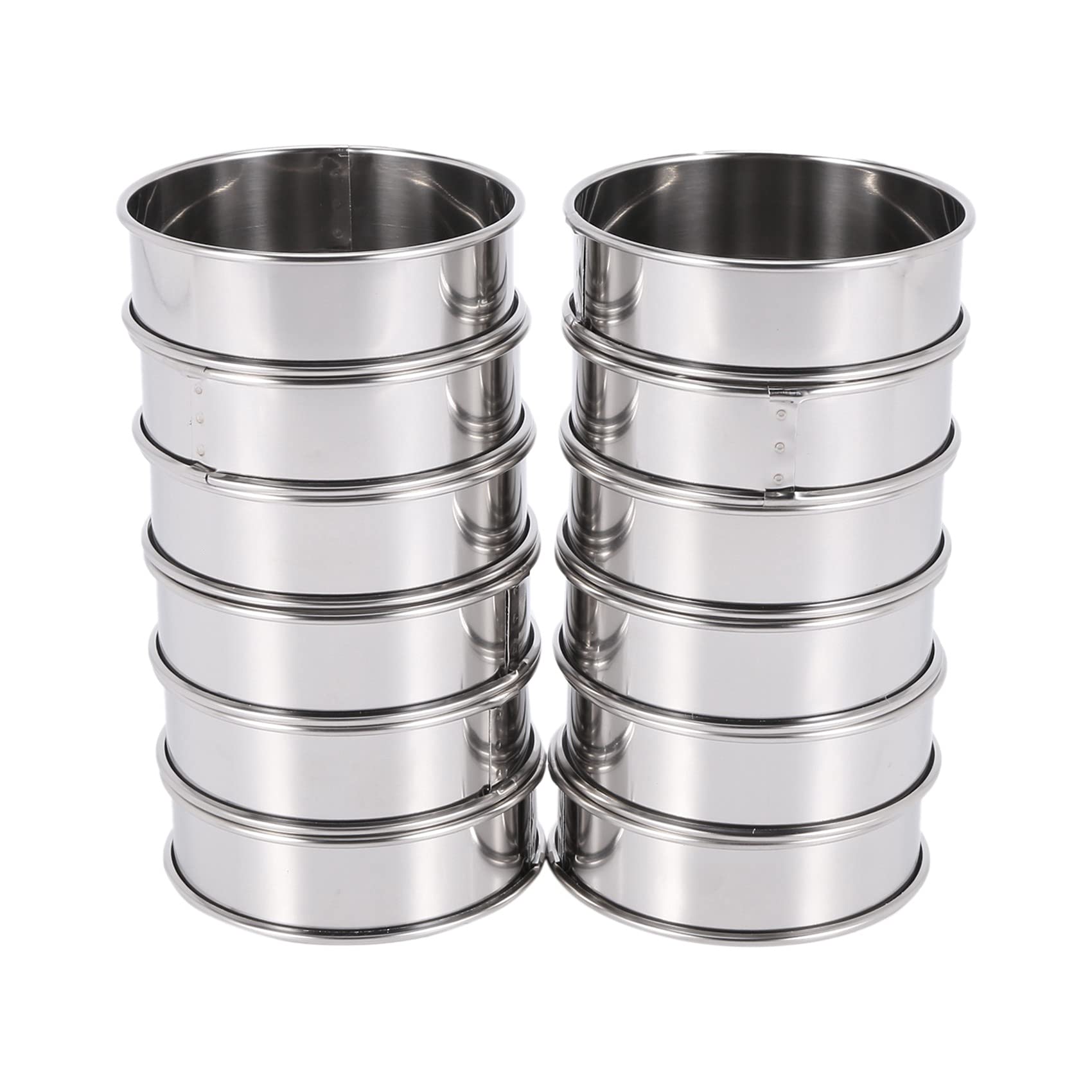 CTRLZS Double Rolled Tart Rings Stainless Steel Round Muffin Rings Metal Crumpet Rings Molds for Making Crumpet,Tart,Muffin 12