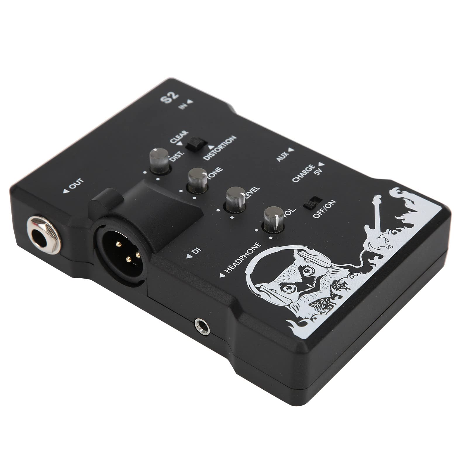 Kopfhörerverstärker Kompakter Wiederaufladbarer Tragbarer PreStage DI-Trainer mit XLR-Ausgang für Musiker und Audiophile 3,1 X 4,5 X 1, Zoll (Gitarre)