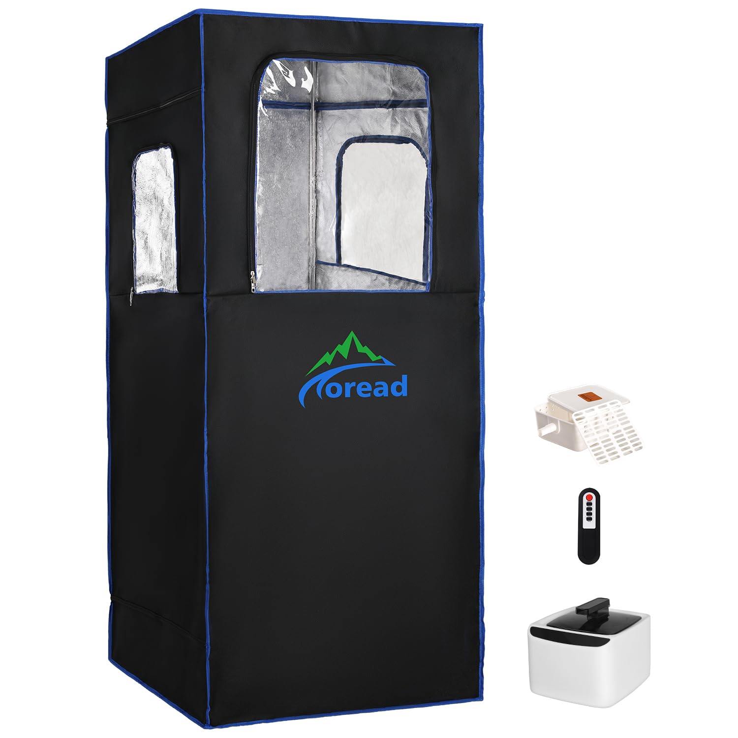 TOREADPortable Full Size Steam Sauna Tent for Home, 600D Canvas Full Size Personal Sauna with 2.6L 1100W Steam Generator and Remote Control