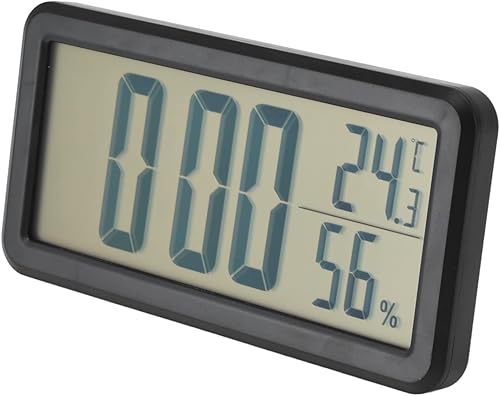 Fydun Reloj despertador digital portátil negro temperatura humedad montado en la pared LCD digital reloj electrónico para escritorio amplia gama de