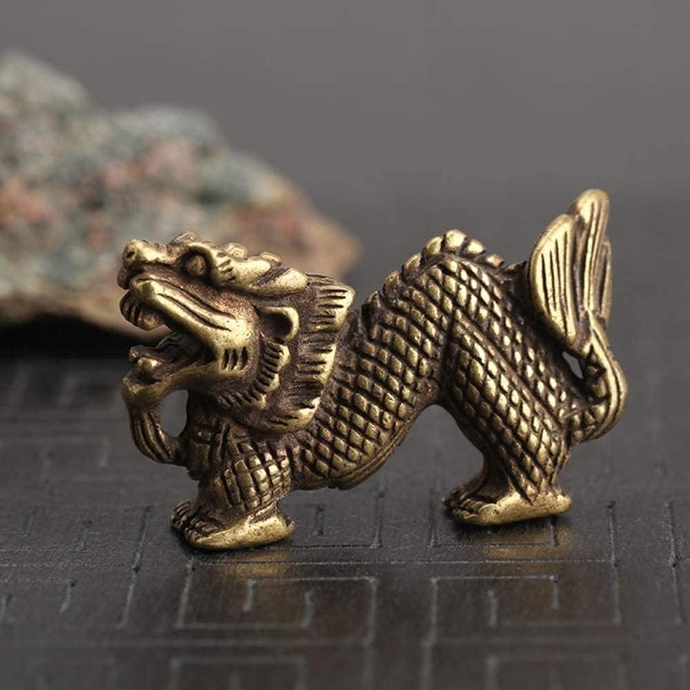 YATUOPNG Home Accessories Ornaments-Statue Gift Display Decors Sculptures Statue Figurine Ornaments Small Brass Zodiac Creative Decoration Bronze Dragon