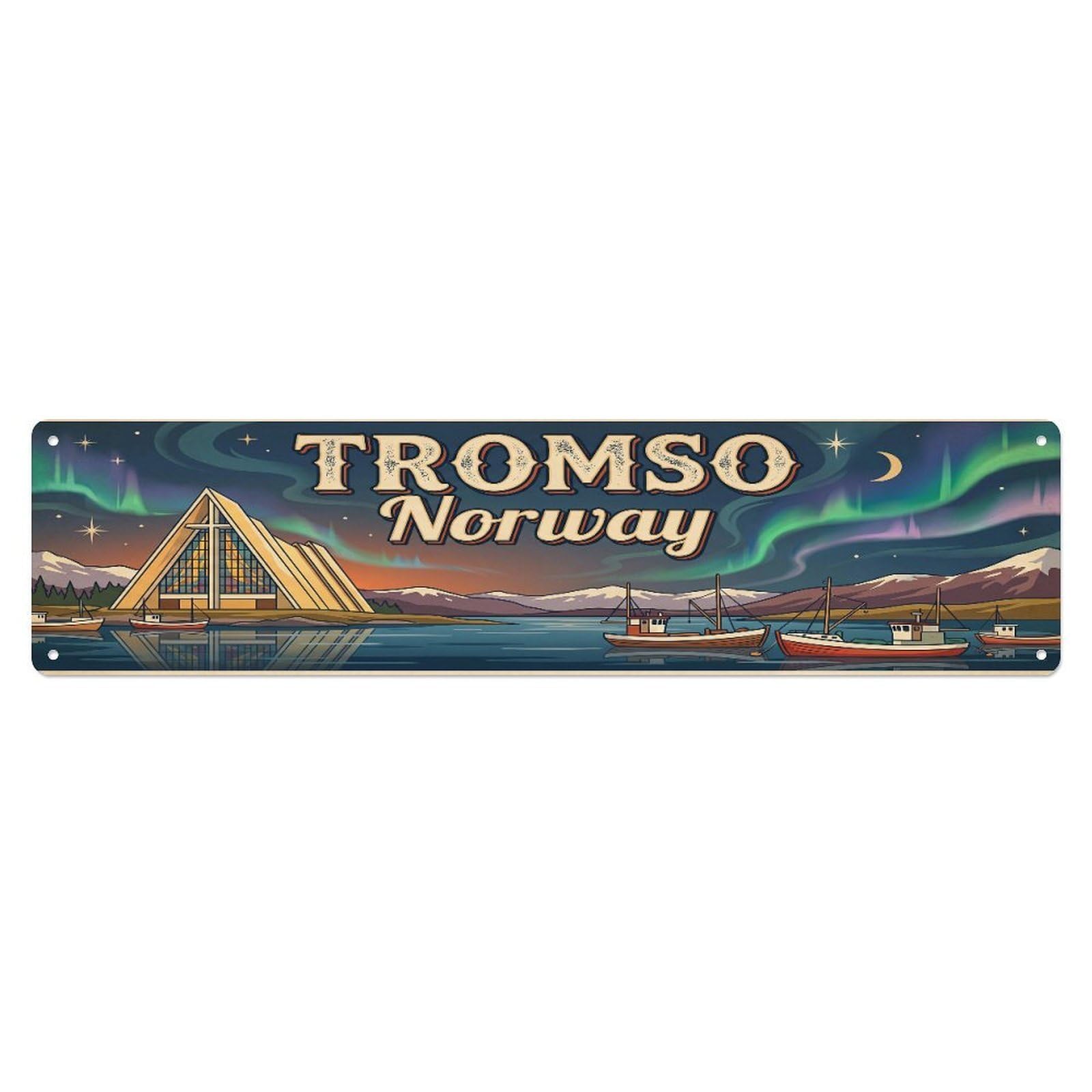 Tgrcjimh Style Metal Tin Sign Vintage Travel Norway Tromso