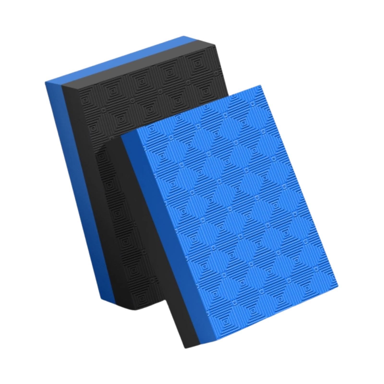 Chatonshen 2 X Weightlifting Crash Drop Pads Silence Mats Portable Floor Protectors, Deadlift Weight Cushions for Home Workout, Black Blue 50x33x4cm