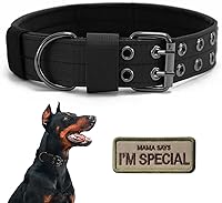 Vista 1 de Collar táctico para perro, collar militar ajustable para perro, collar de entrenamiento de nailon suave con parche, collares de hebilla de metal