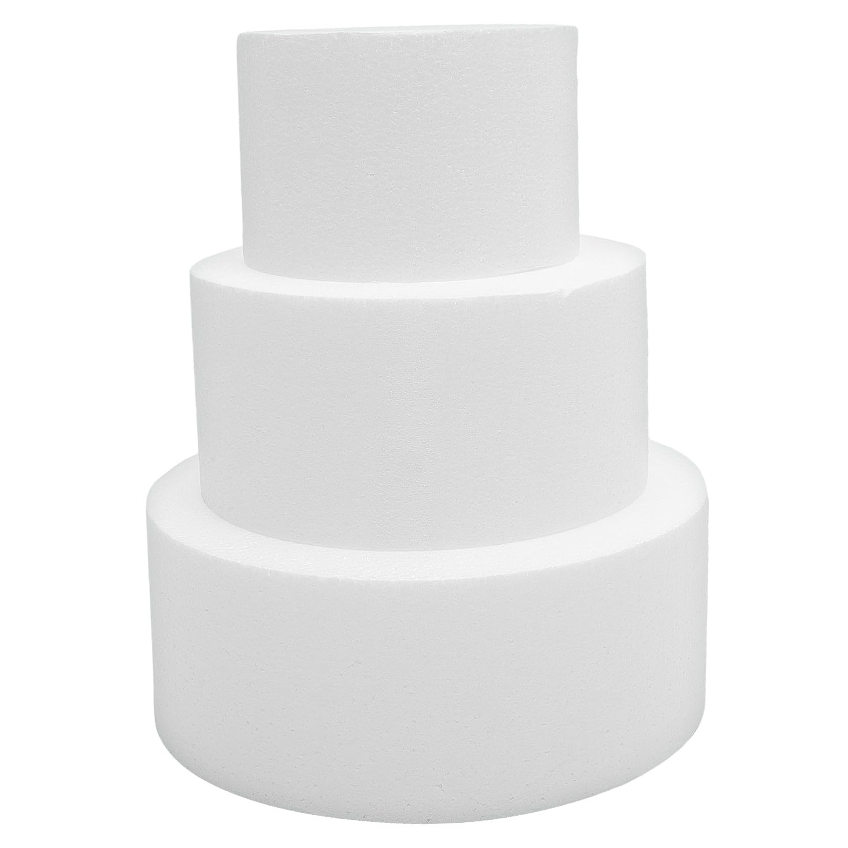 Homoyoyo Schaumstoff Kuchenmodell 3 Stück Rund 15-25cm Selbstgemacht Tortenattrappen Wiederverwendbar Für Hochzeit Geburtstag Partydeko