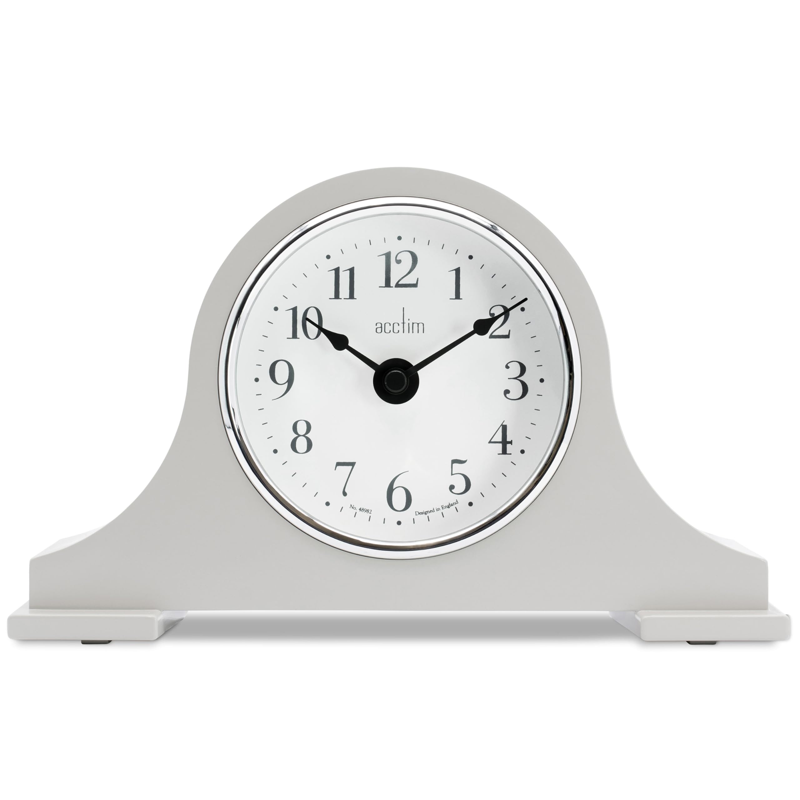 Acctim 36962 Napoleon Quartz Battery Mantle Mantel Clock in Earl Grey with Full Figure Arabic Numbers 'Harston'