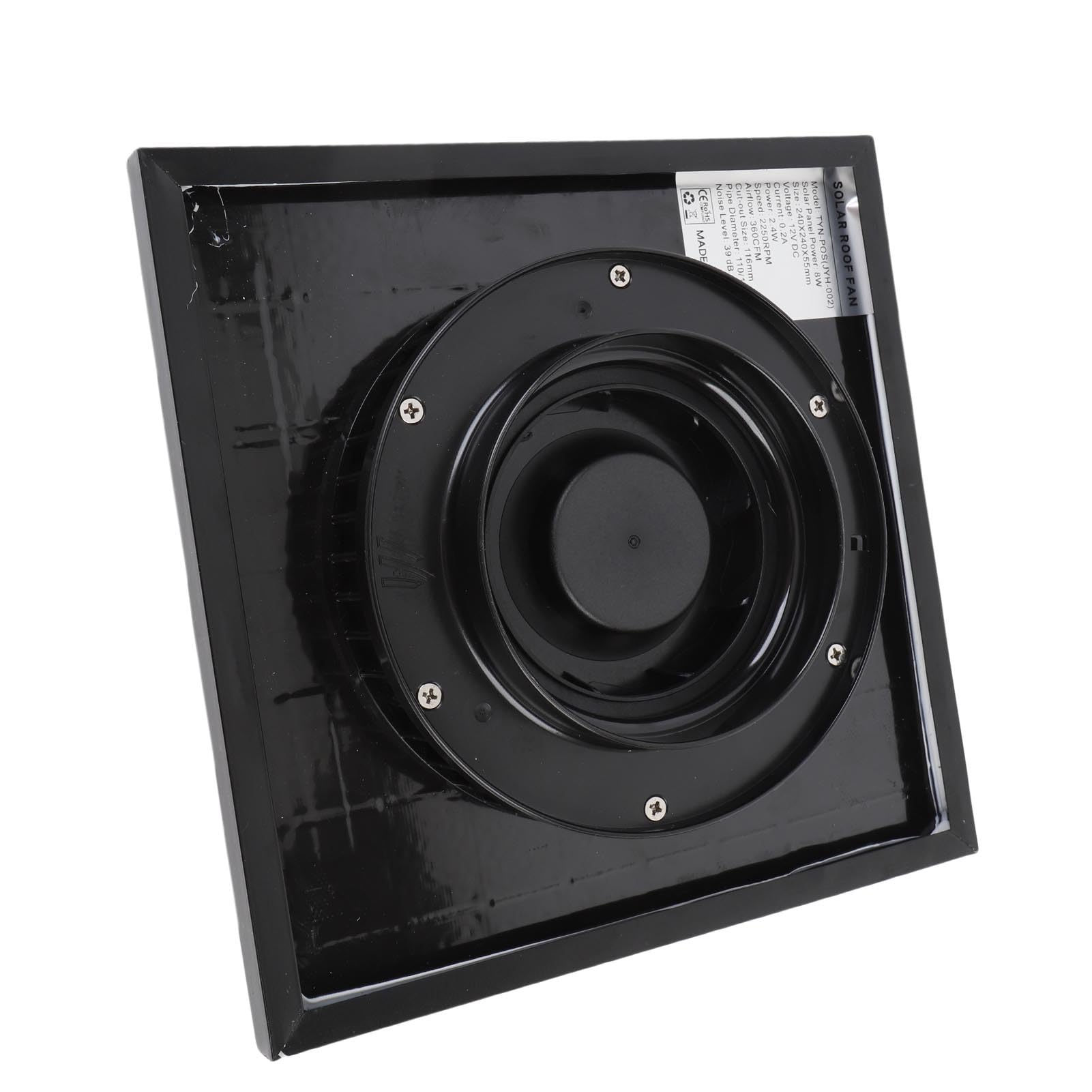 YWBL-WH Ventilatore Solare da Tetto, Costruzione in Acciaio Legato, Efficiente Pannello Solare da 8 W, di Scarico per Soffitta per Flusso d'Aria in Garage e Magazzino