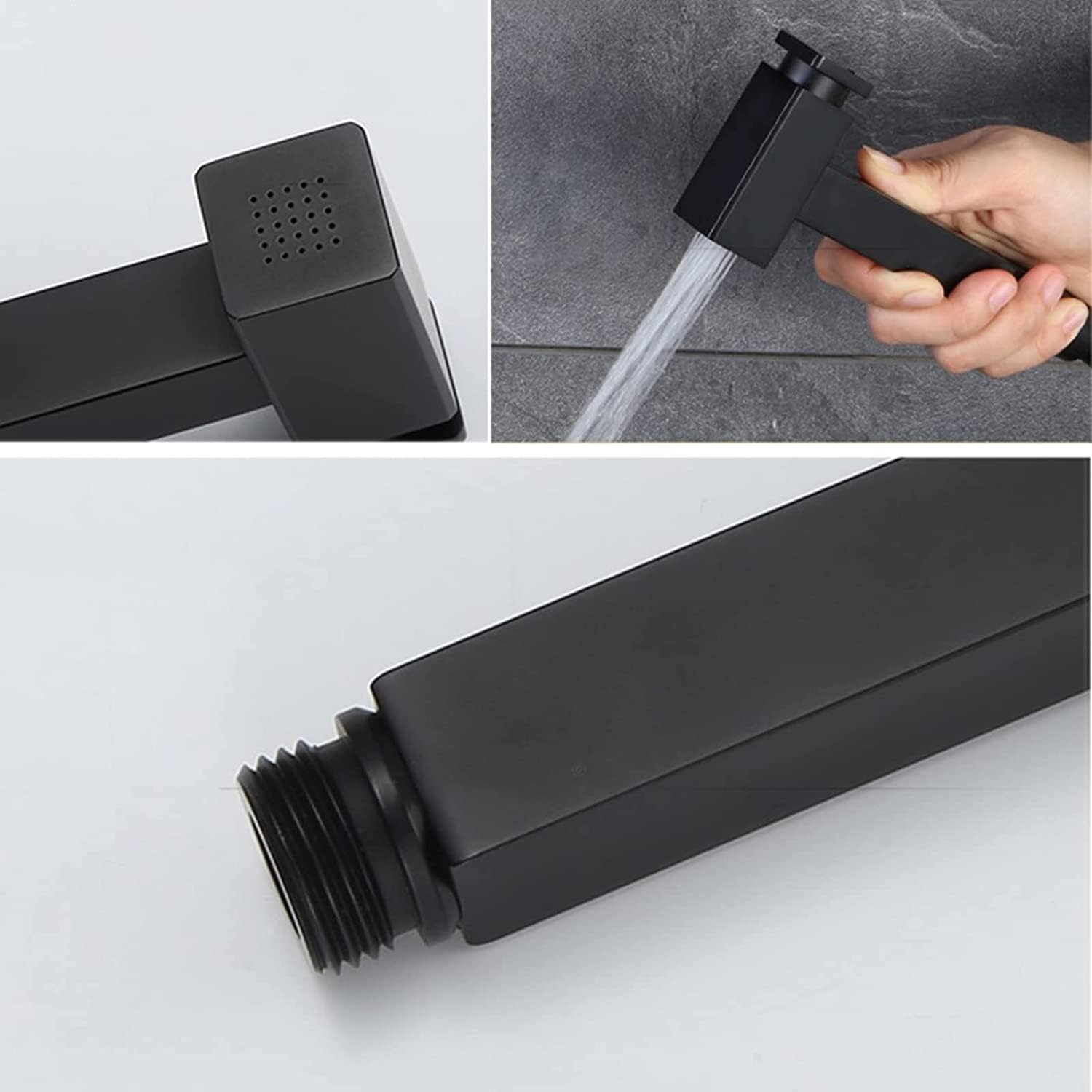 Wall Mounted Toilet Shower Spray Mixer Set Black Hand Held Sprayer Toilet Attachment Hot and Cold Bathroom Toilet Bidet Mixer Spray Kit,Shower Hose-A