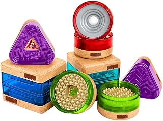 Replacement Parts for Fisher-Price Wooden Toys Surprise Inside Shapes Set - DJF60 ~ Replacement Blocks ~ 2 Cylinder Blocks, 2 Rectangle Blocks and 2 Triangle Blocks