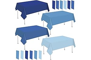 Whaline Blue Plastic Tablecloths for Parties