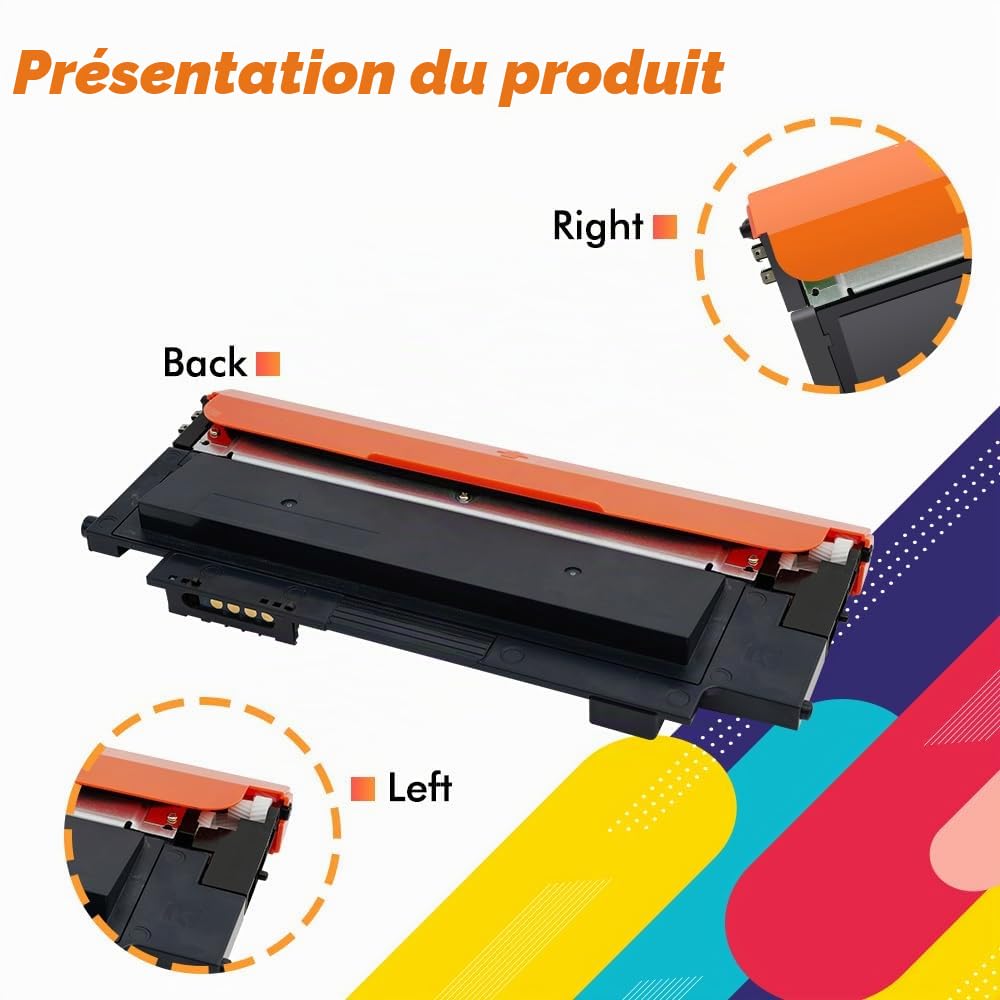 CLT-P404C Cartouches de Toner Compatibles pour Samsung C480W C480FW 4-Pack