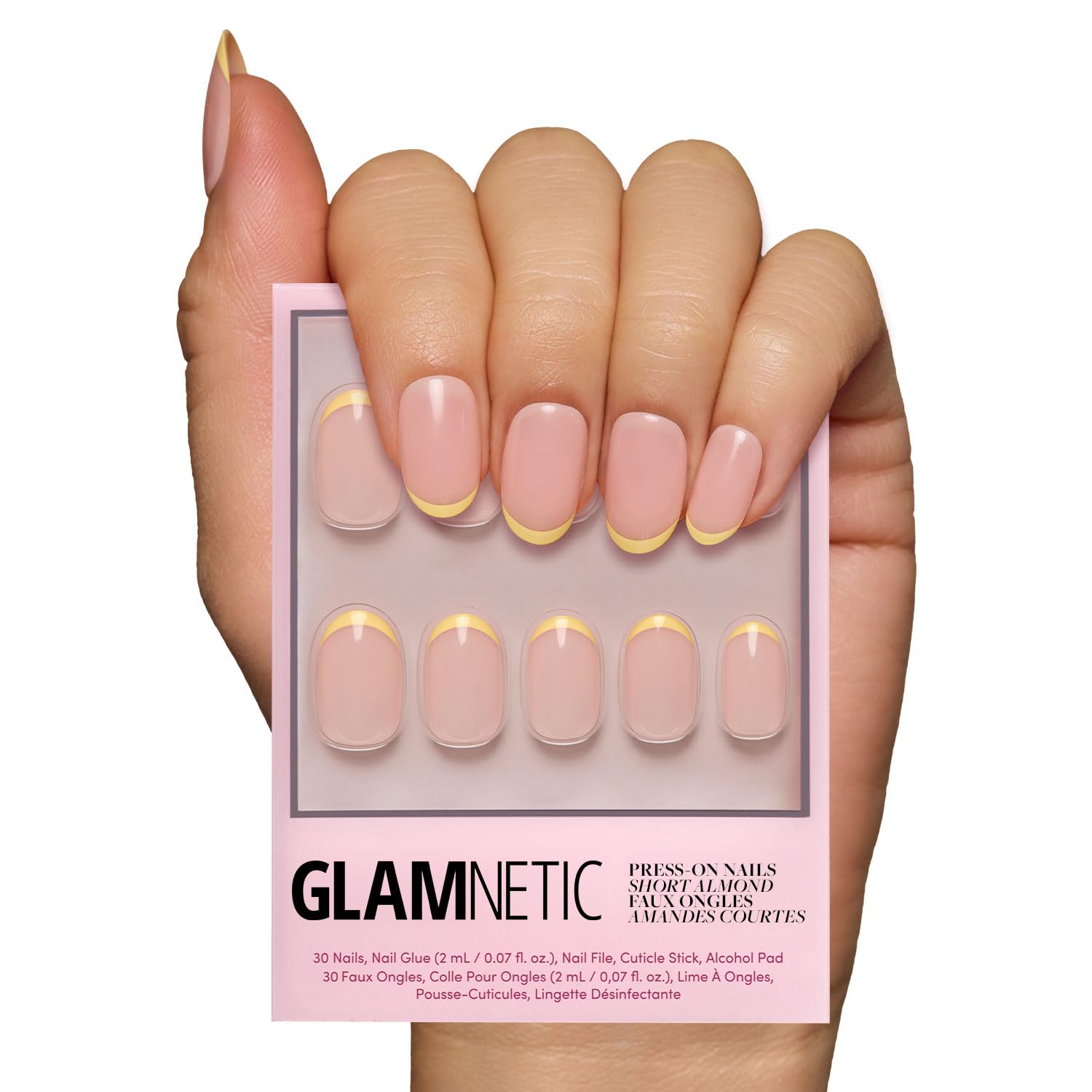 Photo 1 of Glamnetic Press On Nails - Short Round, Glossy Fake Nails 30 Pc Full Kit