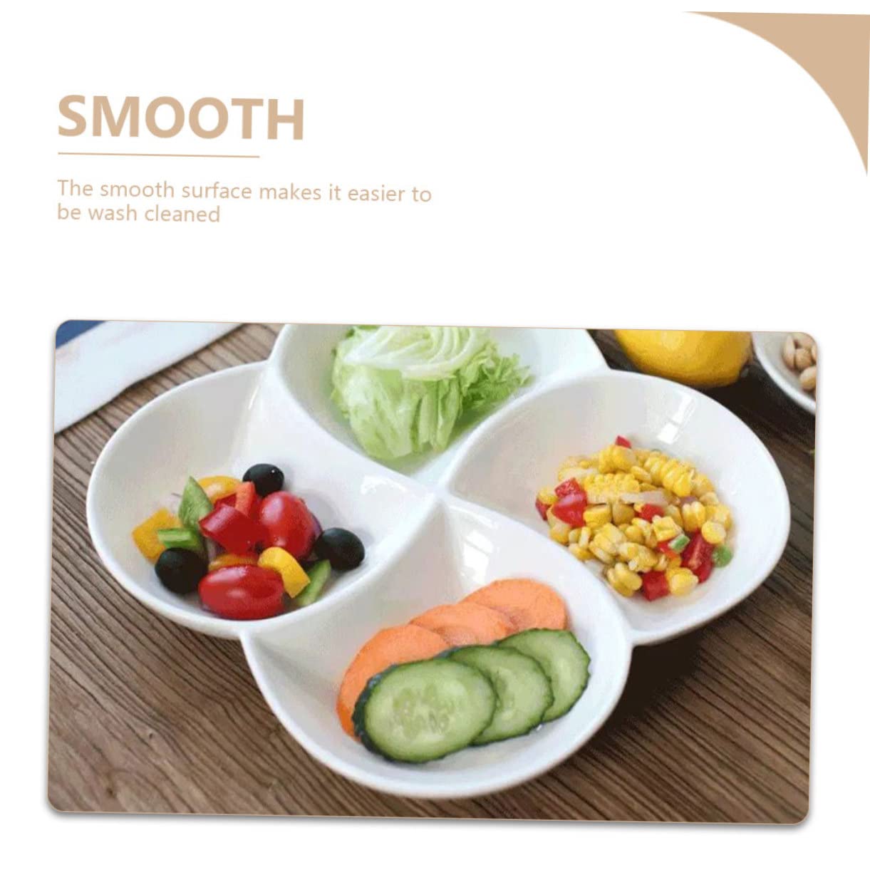 Assiette en Céramique à 4 Compartiments pour Service Alimentaire