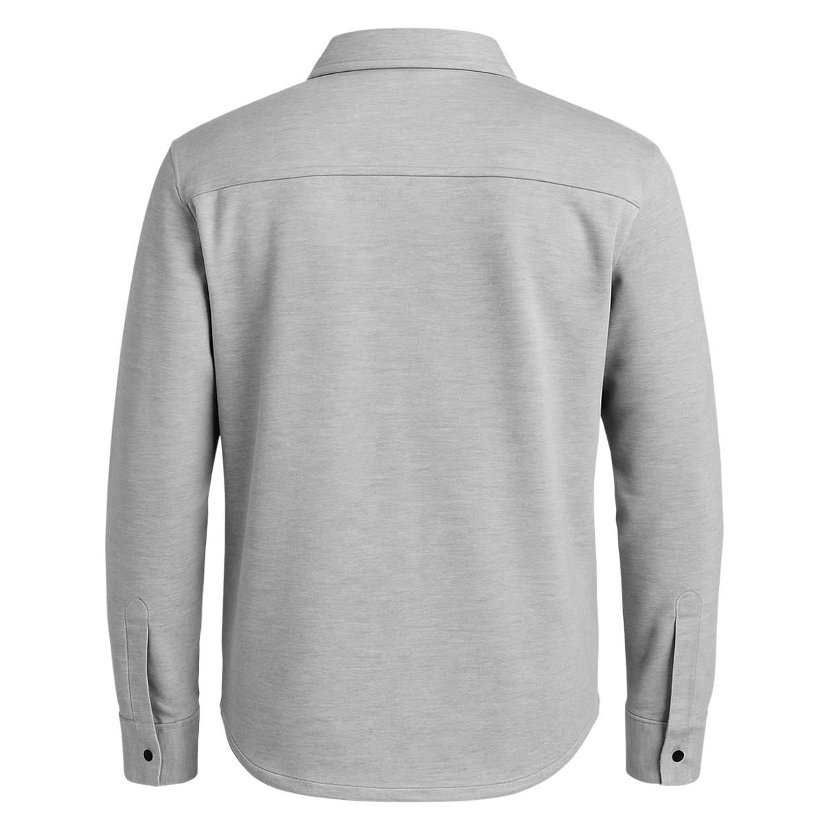 FORSBERG gefüttertes Sweatshirt-Hemd mit Brusttasche hellgrau Steppfutter