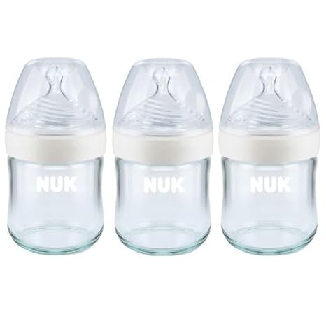 NUK Simply Natural Glass Baby Bottles, 4 oz, 3 Pack