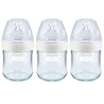 NUK Simply Natural Glass Baby Bottles, 4 oz, 3 Pack