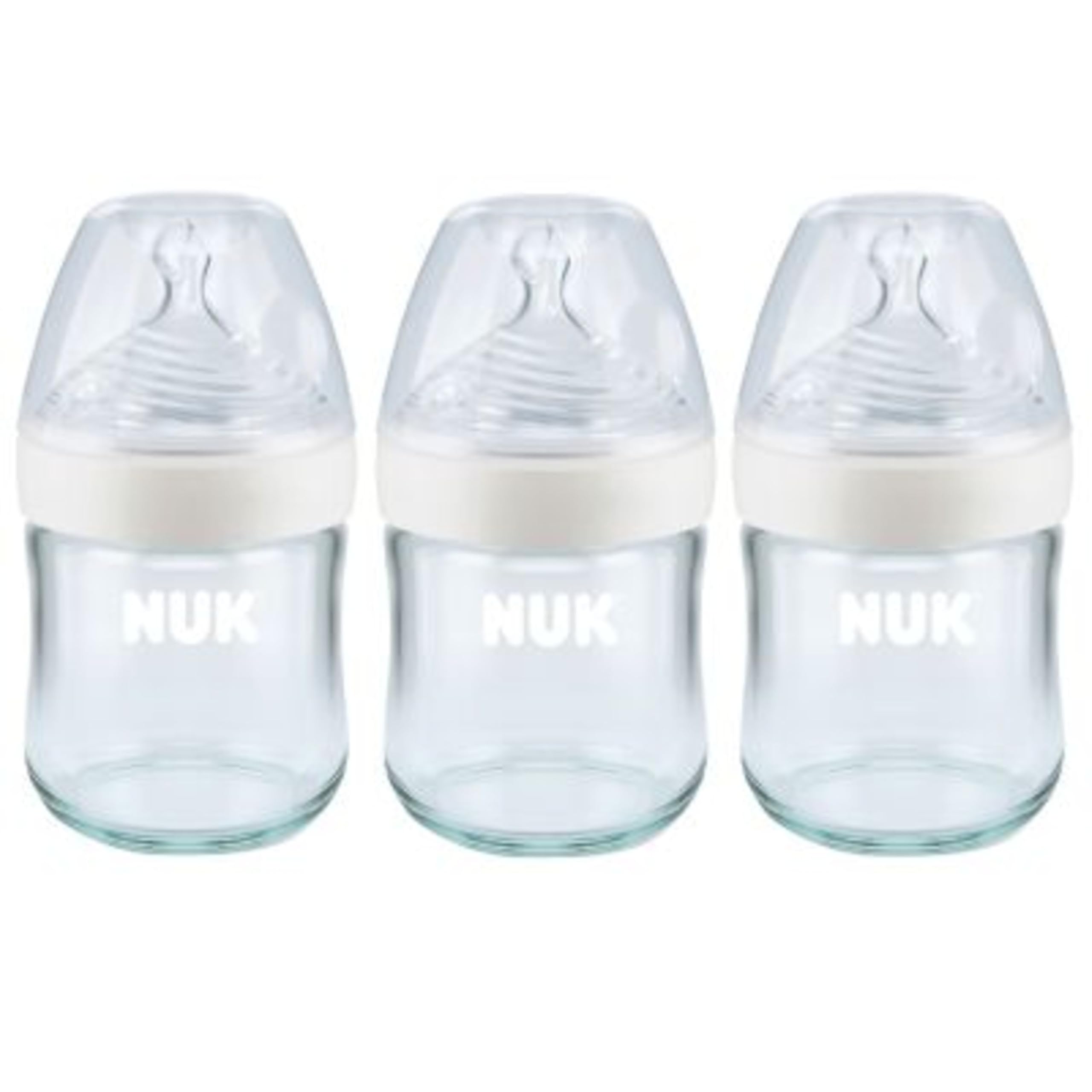 NUK Simply Natural Glass Baby Bottles, 4 oz, 3 Pack