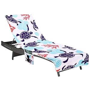 Fundas Tumbona con Bolsillo,Toalla de Playa de Secado rápido para Silla de Playa/Colchoneta Tumbona Jardin,Funda Protectora para Cojines Tumbonas,Microfibra Cubierta para Silla de Piscina