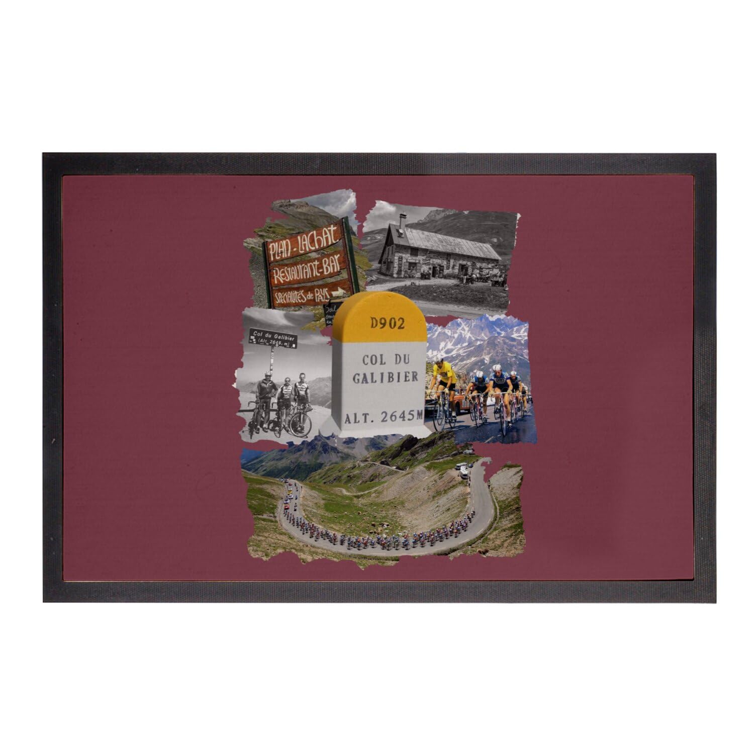 Paillasson Col du Galibier 60x40 cm idéal pour une entrée de chalet de cycliste