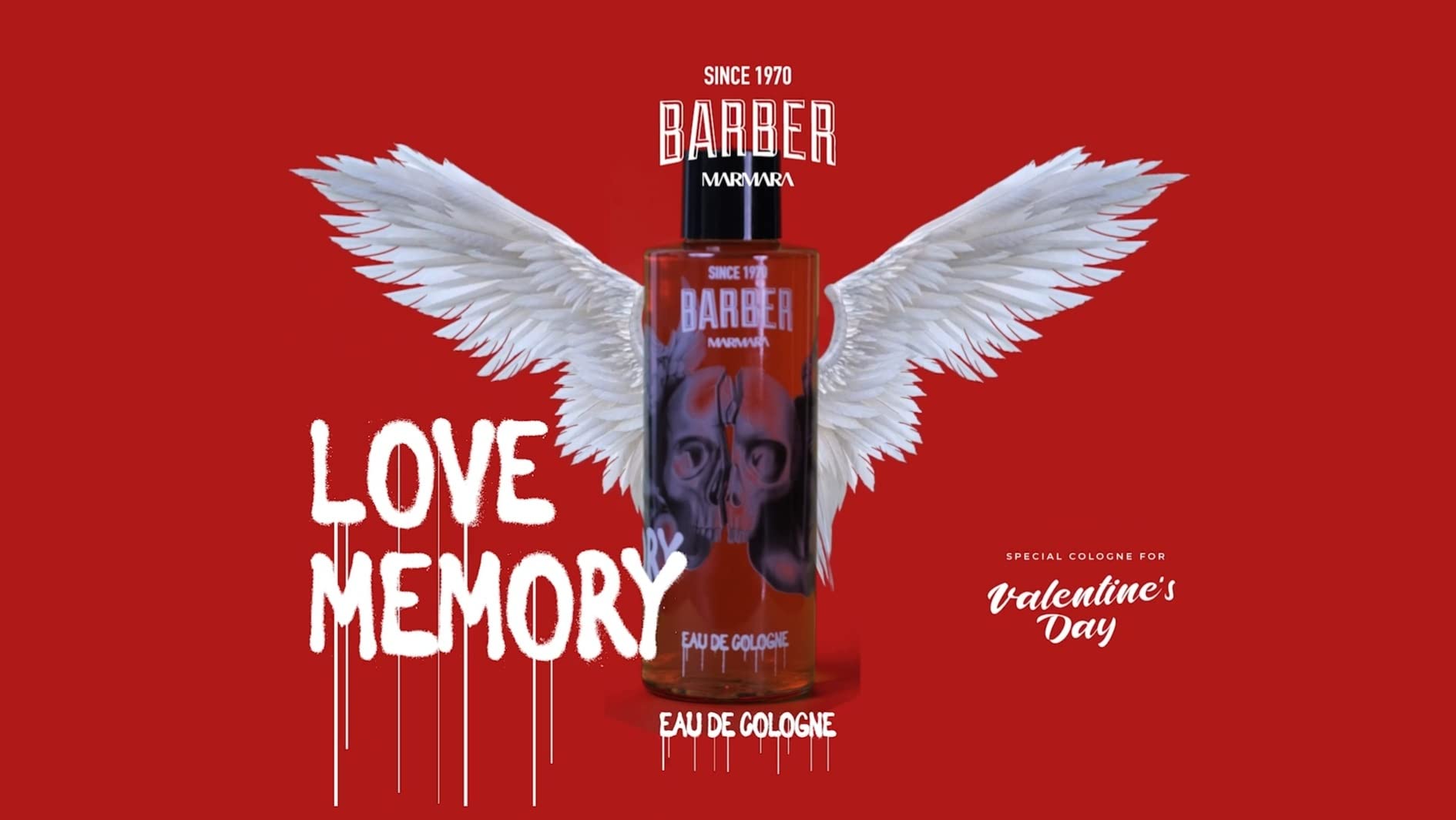BARBER MARMARA LOVE MEMORY Limited Edition Eau de Cologne 500ml | UNISEX Duftwasser Glasflasche | Sonderedition Geschenkverpackung | Parfume | Geschenk für Männer und Frauen | Süßer Duft